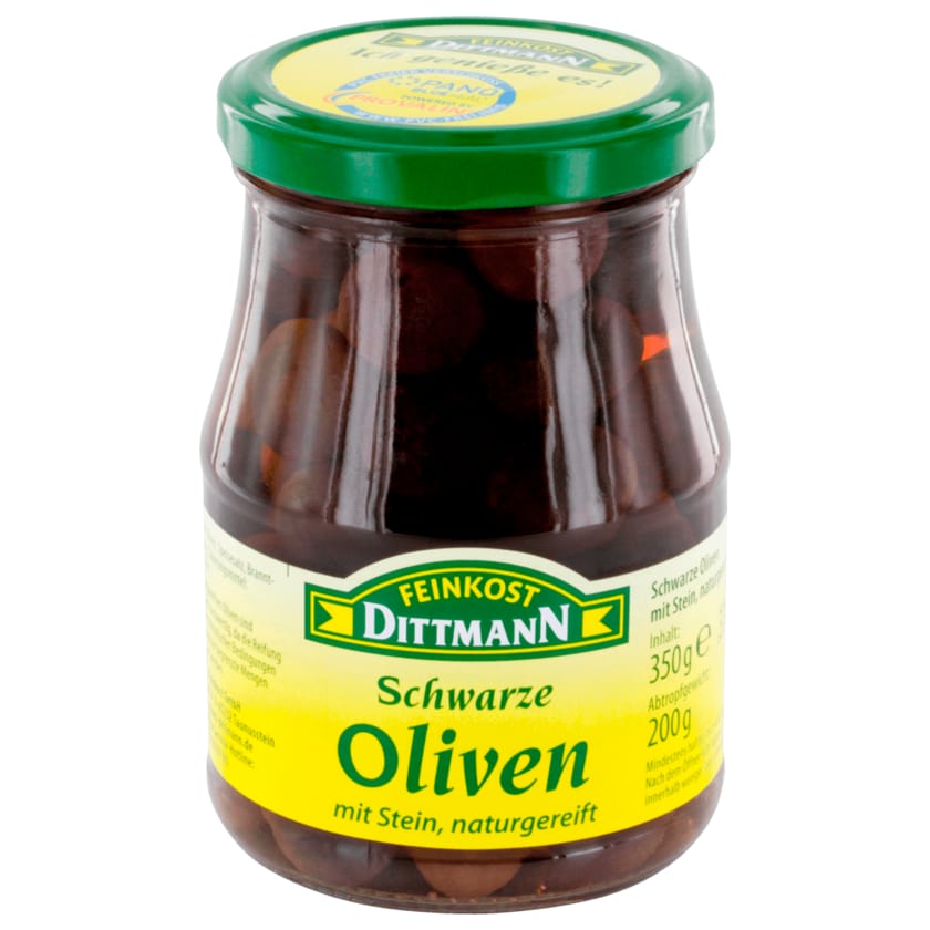 Feinkost Dittmann Schwarze Oliven mit Stein naturgereift 200g